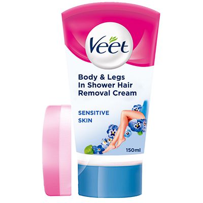 Veet In Shower Hair Removal Cream, Legs & Body, Sensitive 150ml